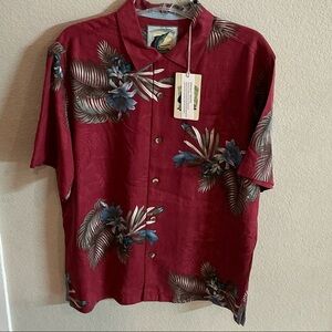 *NWT* Tommy Bahama 25 Year Anniversary Red Floral Button Down Shirt- Size M